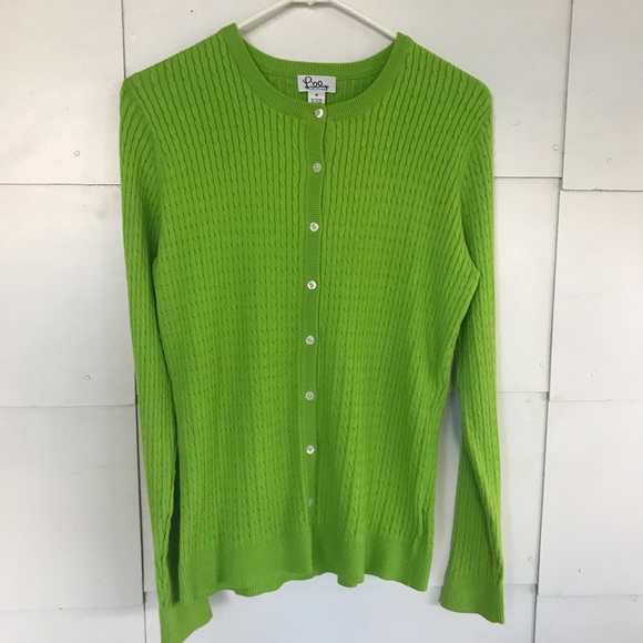 neon green cardigan